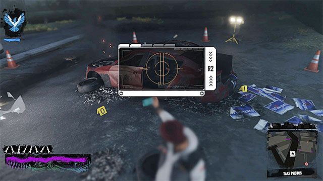 Sfotografuj między innymi zniszczony samochód - Rozdział 3, część 1 - czynności do wykonania w grze - Tajemnice inFamous (inFamous Paper Trail) - inFamous: Second Son - poradnik, opis przejścia, miasto 