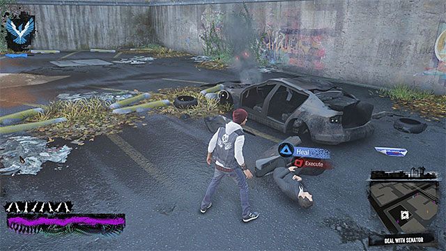 Możesz zamordować senatora lub pozwolić mu ujść z życiem. - Rozdział 3, część 3 - czynności do wykonania w grze - Tajemnice inFamous (inFamous Paper Trail) - inFamous: Second Son - poradnik, opis przejścia, miasto 