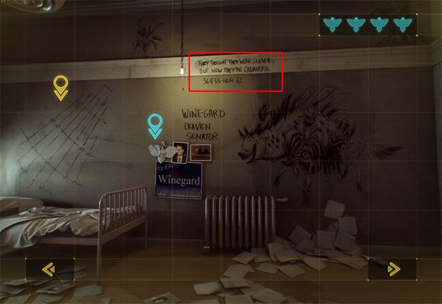 Jeden z numerów możesz odczytać ze ściany mieszkania Celii - Rozdział 6, część 3 - czynności do wykonania poza grą - Tajemnice inFamous (inFamous Paper Trail) - inFamous: Second Son - poradnik, opis przejścia, miasto