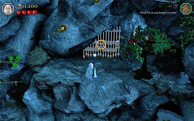 Gra podczas zaliczania trzeciego etapu w trybie fabularnym nie dała możliwości zbadania jaskini sąsiadującej z obozowiskiem - Etap 3 (Azog the Defiler) - LEGO The Hobbit - poradnik do gry