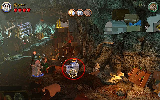 Obiekt, na którym należy użyć laski Sarumana - Etap 5 (The Troll Hoard) - LEGO The Hobbit - poradnik do gry