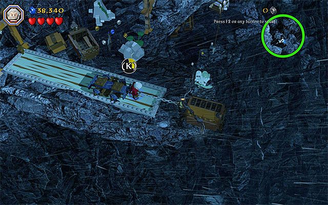 Użyj cepa na wagonie znajdującym się przy przepaści - Etap 6 (Over Hill and Under Hill) - LEGO The Hobbit - poradnik do gry