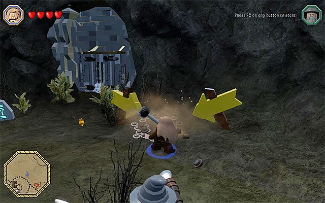 Musisz użyć łopaty żeby wykopać z ziemi klucz - Odnajdywanie schematów (1-8) - LEGO The Hobbit - poradnik do gry