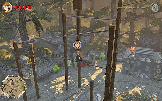 Doskakuj do kolejnych lin - Odnajdywanie schematów (1-8) - LEGO The Hobbit - poradnik do gry