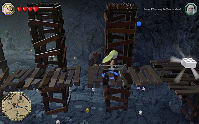 Przebiegnij po platformach gdy znajdą się one w poziomym położeniu - Odnajdywanie mithrilowych klocków (1-15) - LEGO The Hobbit - poradnik do gry