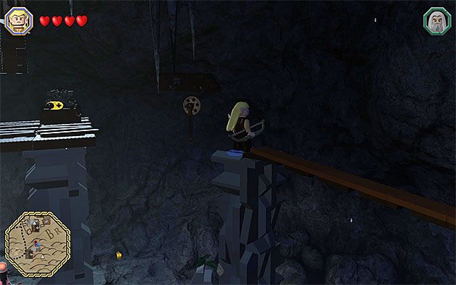 Powróć na górny balkonik, na którym odnalazłeś wcześniej drugiego prosiaka - Odnajdywanie mithrilowych klocków (1-15) - LEGO The Hobbit - poradnik do gry