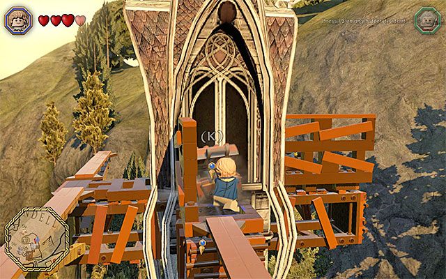 Zabierz pokrętło ze skrzyni i dotrzyj z nim do pobliskiego mechanizmu - Odnajdywanie mithrilowych klocków (16-30) - LEGO The Hobbit - poradnik do gry