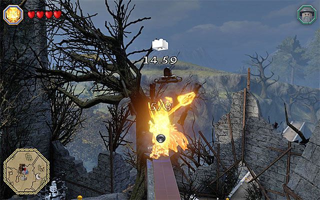 Dwa obiekty są trudniej dostępne - Odnajdywanie mithrilowych klocków (46-60) - LEGO The Hobbit - poradnik do gry