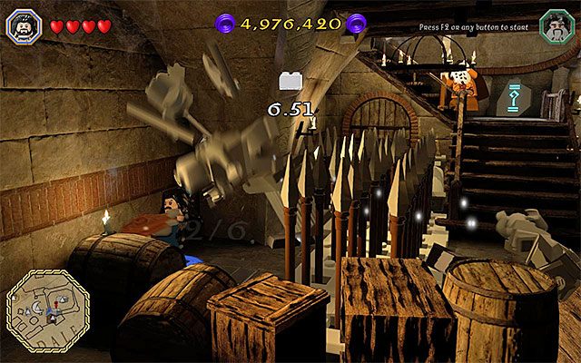 Błyskawicznie dobiegaj do kolejnych posągów i ustawiaj się w bezpiecznych miejscach - Odnajdywanie mithrilowych klocków (46-60) - LEGO The Hobbit - poradnik do gry
