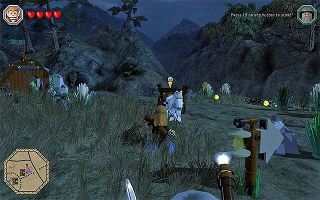 Zaprzęg odnajdziesz niedaleko Wichrowego Czuba i mostu prowadzącego do Siedzib Trolli - Białe pytajniki - opisy przejścia zadań (21-40) - LEGO The Hobbit - poradnik do gry