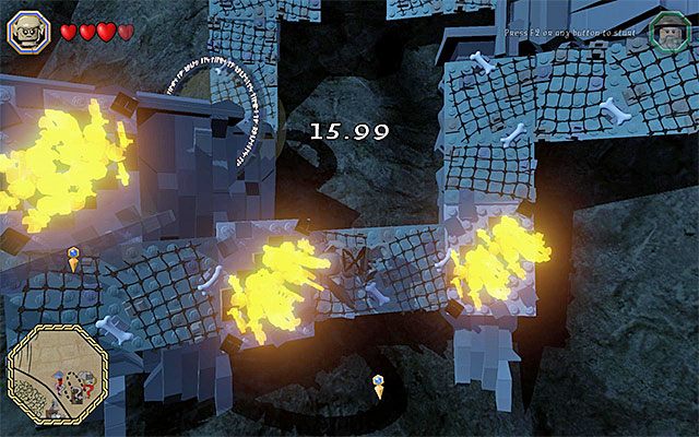 Regularnie zatrzymuj się i odczekaj na zniknięcie płomieni - Białe pytajniki - opisy przejścia zadań (21-40) - LEGO The Hobbit - poradnik do gry