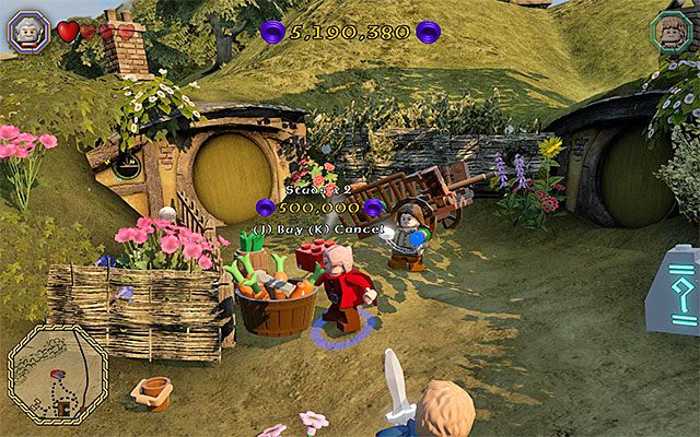 Każdy czerwony klocek musisz najpierw zakupić - Czerwone pytajniki - LEGO The Hobbit - poradnik do gry