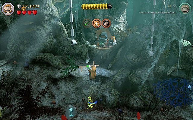 Miejsce wykonania skoku - Etap 10 (Flies and Spiders) - Bitwa z pająkami - LEGO The Hobbit - poradnik do gry