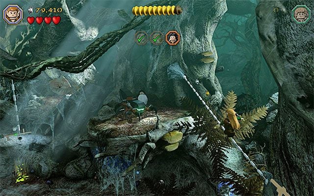 Lina prowadząca do ostatniego więzionego sojusznika - Etap 10 (Flies and Spiders) - Bitwa z pająkami - LEGO The Hobbit - poradnik do gry