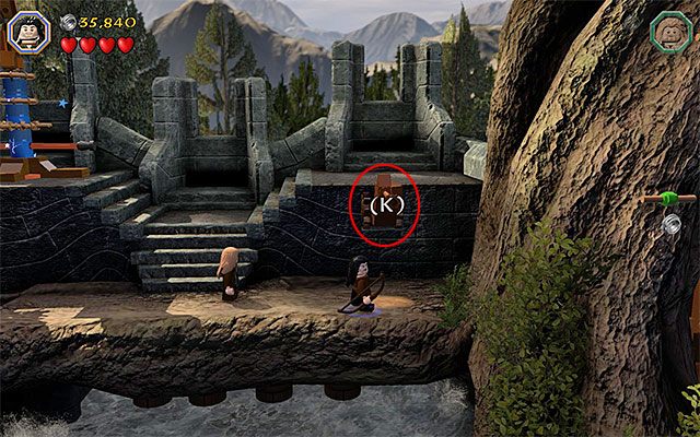 Dźwignia do opuszczenia zapory - Etap 11 (Barrels Out of Bond) - Atak goblinów - LEGO The Hobbit - poradnik do gry