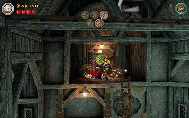 Skorzystaj z cepa będącego na wyposażeniu Doriego - Etap 12 (A Warm Welcome) - Zbrojownia - LEGO The Hobbit - poradnik do gry