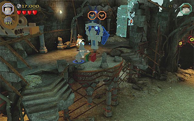 Obróć wieżę i dopiero wtedy użyj na niej czarodziejskiej laski - Etap 14 (The Necromancer) - Zewnętrzna część twierdzy - LEGO The Hobbit - poradnik do gry
