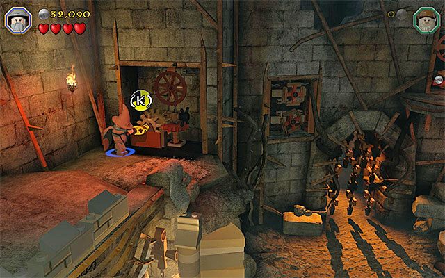 Miejsce włożenia pokrętła do slotu - Etap 14 (The Necromancer) - Wnętrze twierdzy - LEGO The Hobbit - poradnik do gry