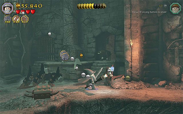 Scena ucieczki jest krótka i mało wymagająca - Etap 14 (The Necromancer) - Pojedynek z Azogiem Plugawym - LEGO The Hobbit - poradnik do gry