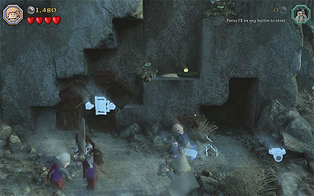 Musisz założyć pierścień i dopiero wtedy rozpocząć budowę - Etap 15 (On the Doorstep) - Wspinaczka - LEGO The Hobbit - poradnik do gry