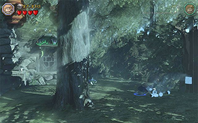 Gra podczas zaliczania dziewiątego etapu w trybie fabularnym nie dała możliwości zbadania dużego ogrodu sąsiadującego z chatką w lesie - Etap 9 (Queer Lodgings) - LEGO The Hobbit - poradnik do gry