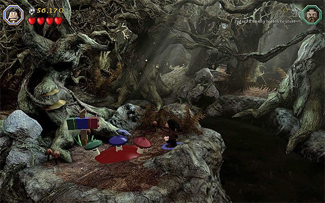 Zdecyduj się na kolejny skok i wyląduj na półce z trzema grzybami - Etap 10 (Flies and Spiders) - LEGO The Hobbit - poradnik do gry