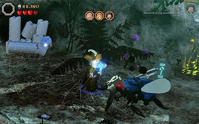 Użyj zdolności Radagasta żeby podleczyć muchy - Etap 10 (Flies and Spiders) - LEGO The Hobbit - poradnik do gry