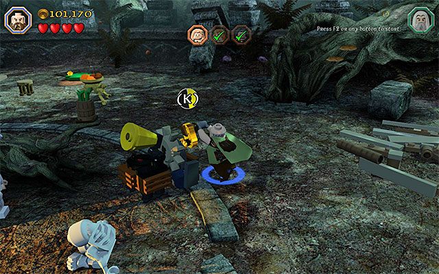 Miejsce użycia pokrętła - Etap 10 (Flies and Spiders) - LEGO The Hobbit - poradnik do gry
