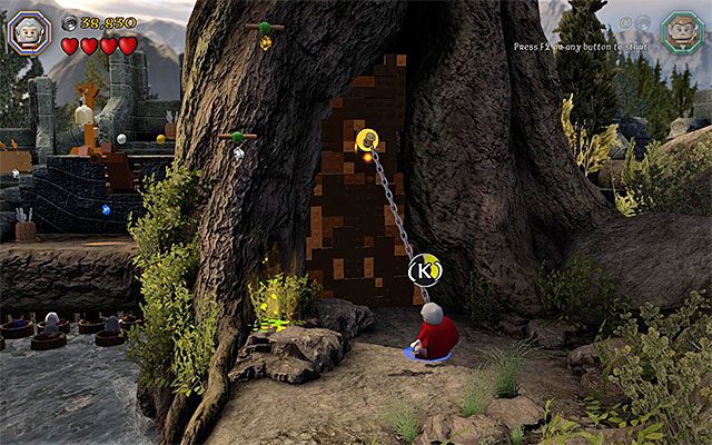 Użyj cepa i następnie zniszcz w dowolny sposób resztę ściany - Etap 11 (Barrels Out of Bond) - LEGO The Hobbit - poradnik do gry