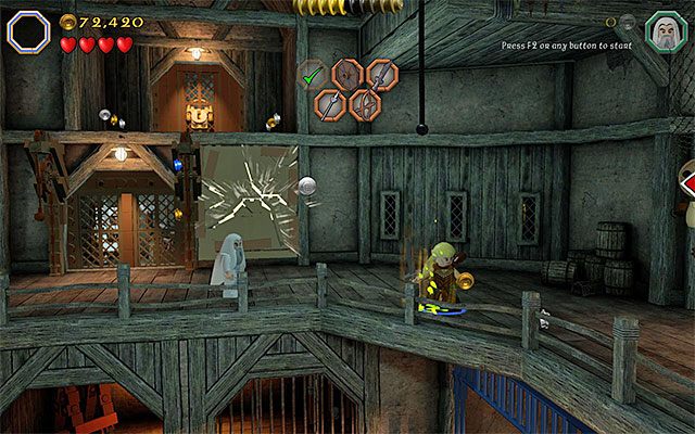 Wymagania: umiejętność dalekich skoków (dowolny elf) - Etap 12 (A Warm Welcome) - LEGO The Hobbit - poradnik do gry