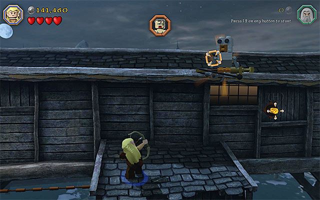 Miejsce użycia łuku po raz trzeci - Etap 12 (A Warm Welcome) - LEGO The Hobbit - poradnik do gry