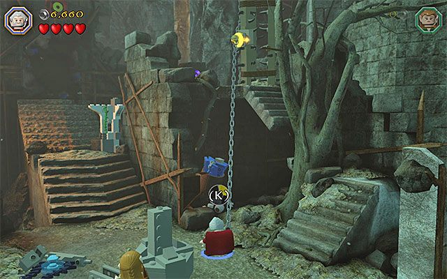Użyj cepa na prawym zaczepie - Etap 14 (The Necromancer) - LEGO The Hobbit - poradnik do gry