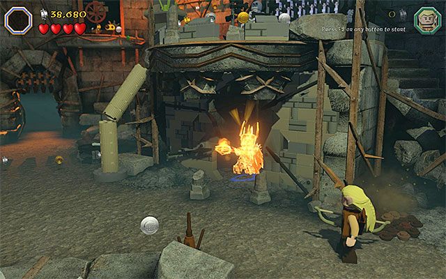 Poniszcz okoliczne obiekty grając Sauronem - Etap 14 (The Necromancer) - LEGO The Hobbit - poradnik do gry