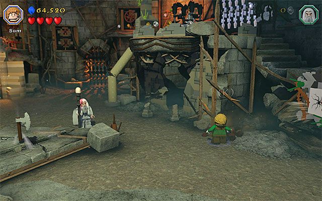 Miejsce użycia łopaty - Etap 14 (The Necromancer) - LEGO The Hobbit - poradnik do gry