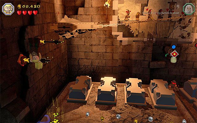 Złap się przyczepionej do ściany strzały - Etap 14 (The Necromancer) - LEGO The Hobbit - poradnik do gry