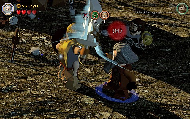 Jak zapewne zauważyłeś dwa nowe orki są wyposażone w złote zbroje - Etap 3 (Azog the Defiler) - Bitwa z orkami - LEGO The Hobbit - poradnik do gry