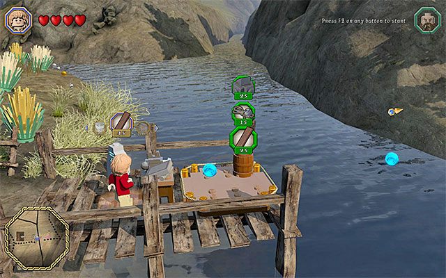Wybieraj surowce i przeznaczaj je na budowę mostu - Śródziemie - Dotarcie do Siedzib Trolli - LEGO The Hobbit - poradnik do gry