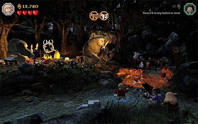 Niezależnie od tego jak sobie poradzisz w mini-grze w okolicy pojawi się nowy interaktywny przedmiot - homar - Etap 4 (Roast Mutton) - Oswobodzenie koni - LEGO The Hobbit - poradnik do gry