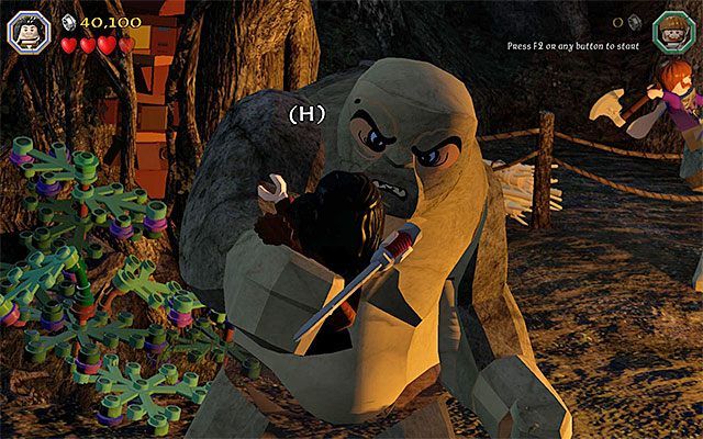 Wciskaj pokazywane na ekranie klawisze - Etap 4 (Roast Mutton) - Bitwa z trollami - LEGO The Hobbit - poradnik do gry