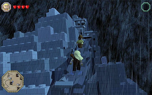 Wskakuj na kolejne fragmenty pokonanego olbrzyma i postaraj się nie spaść w przepaść - Białe pytajniki - opisy przejścia zadań (41-60) - LEGO The Hobbit - poradnik do gry