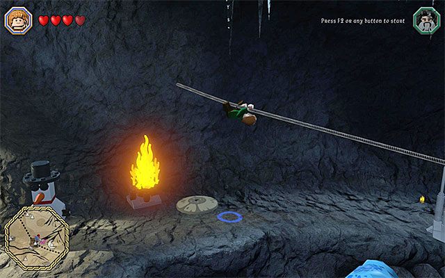 Odbicie się od rośliny pozwoli ci złapać się liny - Białe pytajniki - opisy przejścia zadań (41-60) - LEGO The Hobbit - poradnik do gry