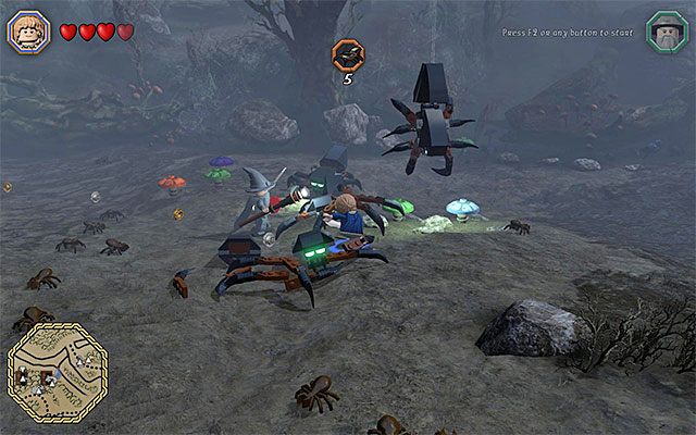 Królowa nie wznowi pojedynku do momentu zlikwidowania słabszych pająków - Białe pytajniki - opisy przejścia zadań (61-80) - LEGO The Hobbit - poradnik do gry