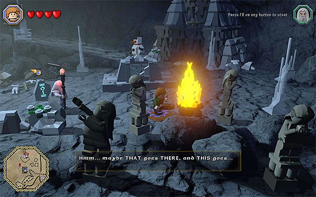 Miejsce rozpalenia czwartego ogniska - Białe pytajniki - opisy przejścia zadań (81-100) - LEGO The Hobbit - poradnik do gry