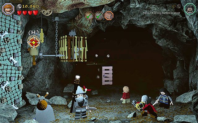 Trafiaj kulkami w tarczę - Etap 5 (The Troll Hoard) - Zbadanie jaskini - LEGO The Hobbit - poradnik do gry