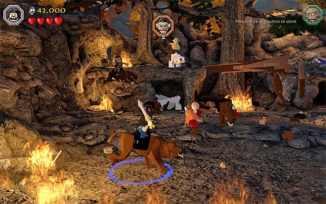 Przejmij kontrolę nad wargiem i w taki sposób eliminuj kolejnych orków - Etap 8 (Out of the Frying Pan...) - Pojedynek z Azogiem Plugawym - LEGO The Hobbit - poradnik do gry