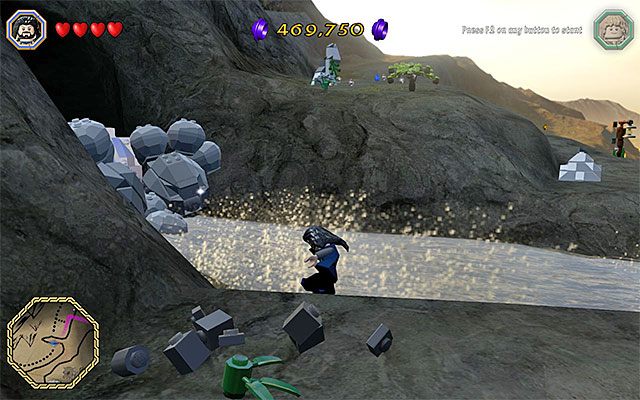 Obecność np. nieprzekraczalnej rzeki czy barykady na drodze może oznaczać, że w dane miejsce nie możesz jeszcze dotrzeć - Śródziemie i jego eksploracja - LEGO The Hobbit - poradnik do gry