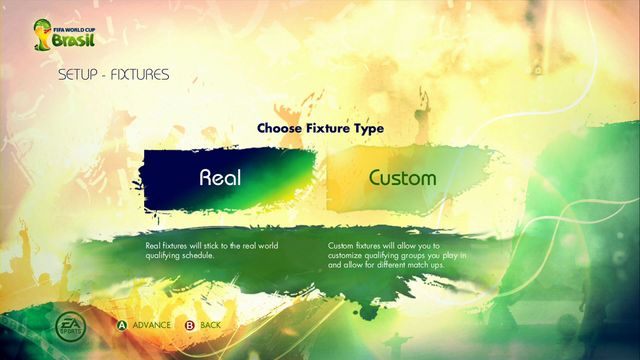 Po zatwierdzeniu wyboru przechodzimy do kolejnego ekranu, w którym możemy dokonać wyboru pomiędzy dwoma opcjami formowania grup eliminacyjnych - Road to the FIFA World Cup | Tryby gry w 2014 FIFA World Cup Brazil - 2014 FIFA World Cup Brazil - poradnik do gry