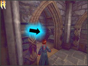 (SEKRET 1/7) W korytarzu patrz na lewo - jest tam ściana w kształcie dziwnej mordy, którą można otworzyć - Lochy | Nauka Skurge w Harry Potter i Komnata Tajemnic - Harry Potter i Komnata Tajemnic - poradnik do gry