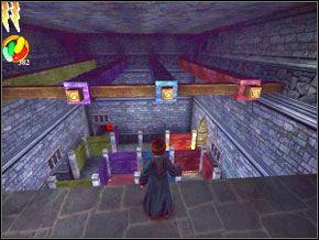 (SEKRET 3/7) (SEKRET 4/7) (SEKRET 5/7) Tutaj musisz odpowiednio strzelać w oznaczone symbolem Flipendo pola, aby otwierać sobie drzwiczki na dole - Lochy | Nauka Skurge w Harry Potter i Komnata Tajemnic - Harry Potter i Komnata Tajemnic - poradnik do gry