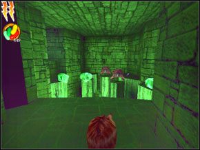 Najpierw ogłusz i zrzuć dwa żuki na wystających kamieniach - Lochy | Nauka Skurge w Harry Potter i Komnata Tajemnic - Harry Potter i Komnata Tajemnic - poradnik do gry